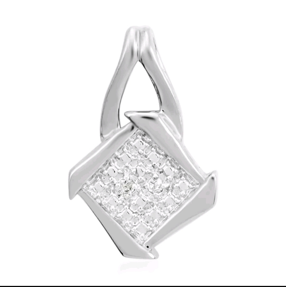 Diamond Accent Pendant in Silvertone